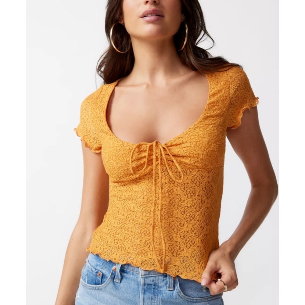 Kimchi Blue Quinn Lace Top Coquette Cottagecore Fairycore L Urban Outfitters